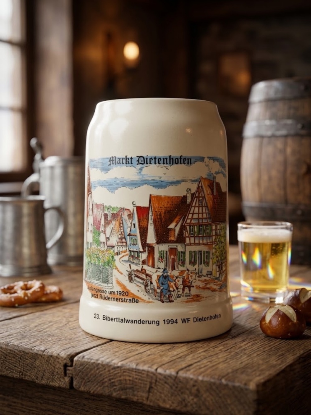 Vintage 1994 Markt Dietenhofen German Beer Stein - Judengasse um 1920 /23